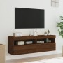 Muebles TV de pared luces LED 2 uds roble marrón 60x30x40 cm de , Muebles TV - Ref: Foro24-837196, Precio: 98,52 €, Descuento: %