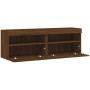 Muebles TV de pared luces LED 2 uds roble marrón 60x30x40 cm de , Muebles TV - Ref: Foro24-837196, Precio: 98,52 €, Descuento: %