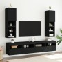 Muebles de TV con luces LED 2 uds negro 30,5x30x102 cm de , Muebles TV - Ref: Foro24-837018, Precio: 124,46 €, Descuento: %