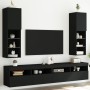 Muebles de TV con luces LED 2 uds negro 30,5x30x102 cm de , Muebles TV - Ref: Foro24-837018, Precio: 124,46 €, Descuento: %