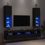 Muebles de TV con luces LED 2 uds negro 30,5x30x102 cm de , Muebles TV - Ref: Foro24-837018, Precio: 124,46 €, Descuento: %