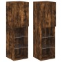 Muebles de TV con luces LED 2 uds roble ahumado 30,5x30x102 cm de , Muebles TV - Ref: Foro24-837024, Precio: 106,83 €, Descue...