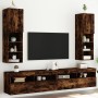 Muebles de TV con luces LED 2 uds roble ahumado 30,5x30x102 cm de , Muebles TV - Ref: Foro24-837024, Precio: 106,83 €, Descue...