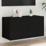 Mueble de TV de pared con luces LED negro 80x35x41 cm de , Muebles TV - Ref: Foro24-837317, Precio: 60,34 €, Descuento: %