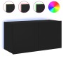 Mueble de TV de pared con luces LED negro 80x35x41 cm de , Muebles TV - Ref: Foro24-837317, Precio: 60,34 €, Descuento: %