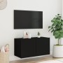 Mueble de TV de pared con luces LED negro 80x35x41 cm de , Muebles TV - Ref: Foro24-837317, Precio: 60,34 €, Descuento: %