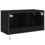 Mueble de TV de pared con luces LED negro 80x35x41 cm de , Muebles TV - Ref: Foro24-837317, Precio: 60,34 €, Descuento: %