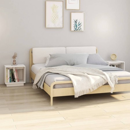 Mesitas de noche 2 uds madera maciza de pino blanco 40x30x40 cm de , Mesitas de noche - Ref: Foro24-813338, Precio: 44,60 €, ...