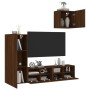 Muebles de TV de pared 4 pzas madera de ingeniería marrón roble de , Muebles TV - Ref: Foro24-3216506, Precio: 156,21 €, Desc...