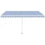 Toldo de pie automático azul y blanco 450x300 cm de vidaXL, Toldos - Ref: Foro24-3069566, Precio: 512,57 €, Descuento: %