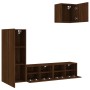 Muebles de TV de pared 4 pzas madera de ingeniería marrón roble de , Muebles TV - Ref: Foro24-3216506, Precio: 156,21 €, Desc...