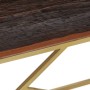 Mesa de centro de acero inoxidable dorado y madera maciza de , Mesas de centro - Ref: Foro24-349942, Precio: 155,67 €, Descue...