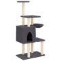 Rascador para gatos con postes de sisal gris oscuro 131 cm de , Mobiliario para gatos - Ref: Foro24-172129, Precio: 60,96 €, ...