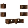 Muebles TV pared con LED 6 pzas madera ingeniería roble ahumado de , Muebles TV - Ref: Foro24-3216857, Precio: 190,80 €, Desc...