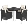 Set de muebles jardín 5 pzas con cojines ratán sintético negro de , Conjuntos de jardín - Ref: Foro24-3211914, Precio: 470,45...