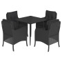 Set de muebles jardín 5 pzas con cojines ratán sintético negro de , Conjuntos de jardín - Ref: Foro24-3211921, Precio: 504,35...