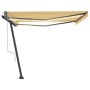 Toldo automático LED sensor de viento amarillo blanco 450x300cm de vidaXL, Toldos - Ref: Foro24-3069773, Precio: 660,62 €, De...