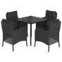 Set de muebles jardín 5 pzas con cojines ratán sintético negro de , Conjuntos de jardín - Ref: Foro24-3211928, Precio: 482,25...