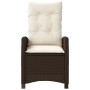Sillón reclinable de jardín con cojines ratán sintético marrón de , Sillas de jardín - Ref: Foro24-365210, Precio: 168,21 €, ...