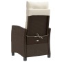 Sillón reclinable de jardín con cojines ratán sintético marrón de , Sillas de jardín - Ref: Foro24-365210, Precio: 168,21 €, ...
