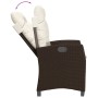 Sillón reclinable de jardín con cojines ratán sintético marrón de , Sillas de jardín - Ref: Foro24-365210, Precio: 168,21 €, ...