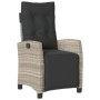 Sillón reclinable de jardín con reposapiés ratán PE gris claro de , Sillas de jardín - Ref: Foro24-365238, Precio: 146,95 €, ...