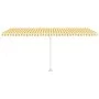 Toldo de pie retráctil manual amarillo y blanco 500x300 cm de vidaXL, Toldos - Ref: Foro24-3069578, Precio: 513,81 €, Descuen...
