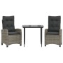 Set comedor de jardín 3 piezas con cojines ratán sintético gris de , Conjuntos de jardín - Ref: Foro24-3212782, Precio: 338,6...