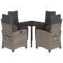 Set comedor de jardín 5 piezas con cojines ratán sintético gris de , Conjuntos de jardín - Ref: Foro24-3212794, Precio: 576,0...