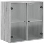 Mueble de pared puertas de vidrio gris Sonoma 68x37x68,5 cm de , Taquillas y armarios de almacenamiento - Ref: Foro24-836495,...