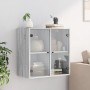 Mueble de pared puertas de vidrio gris Sonoma 68x37x68,5 cm de , Taquillas y armarios de almacenamiento - Ref: Foro24-836495,...