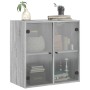 Mueble de pared puertas de vidrio gris Sonoma 68x37x68,5 cm de , Taquillas y armarios de almacenamiento - Ref: Foro24-836495,...