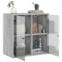 Mueble de pared puertas de vidrio gris Sonoma 68x37x68,5 cm de , Taquillas y armarios de almacenamiento - Ref: Foro24-836495,...