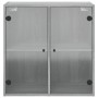 Mueble de pared puertas de vidrio gris Sonoma 68x37x68,5 cm de , Taquillas y armarios de almacenamiento - Ref: Foro24-836495,...