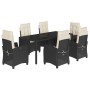 Set de comedor de jardín 7 pzas y cojines ratán sintético negro de , Conjuntos de jardín - Ref: Foro24-3212632, Precio: 813,6...