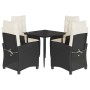Set de muebles jardín 5 pzas con cojines ratán sintético negro de , Conjuntos de jardín - Ref: Foro24-3212723, Precio: 535,98...