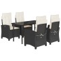 Set de muebles jardín 5 pzas con cojines ratán sintético negro de , Conjuntos de jardín - Ref: Foro24-3212735, Precio: 566,62...