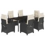 Set de comedor de jardín 7 pzas y cojines ratán sintético negro de , Conjuntos de jardín - Ref: Foro24-3212737, Precio: 787,7...