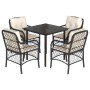 Set de muebles jardín 5 pzas con cojines ratán sintético negro de , Conjuntos de jardín - Ref: Foro24-3212090, Precio: 457,19...