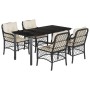 Set de muebles jardín 5 pzas con cojines ratán sintético negro de , Conjuntos de jardín - Ref: Foro24-3212092, Precio: 503,65...