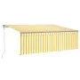 Toldo automático persiana LED sensor de viento amarillo 4x3m de vidaXL, Toldos - Ref: Foro24-3069433, Precio: 605,30 €, Descu...
