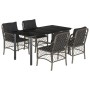 Set comedor de jardín 5 piezas con cojines ratán sintético gris de , Conjuntos de jardín - Ref: Foro24-3212134, Precio: 516,5...
