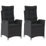 Sillones reclinable jardín cojines 2 uds ratán sintético negro de , Sillas de jardín - Ref: Foro24-365265, Precio: 219,53 €, ...