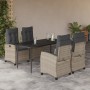 Set comedor de jardín 5 pzas cojines ratán sintético gris claro de , Conjuntos de jardín - Ref: Foro24-3212846, Precio: 574,6...
