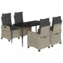 Set comedor de jardín 5 pzas cojines ratán sintético gris claro de , Conjuntos de jardín - Ref: Foro24-3212846, Precio: 574,6...