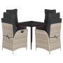 Set comedor de jardín 5 pzas cojines ratán sintético gris claro de , Conjuntos de jardín - Ref: Foro24-3213463, Precio: 579,6...