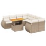 Set de sofás de jardín 9 pzas con cojines ratán sintético beige en Conjuntos de jardín | Comprar online en Foru.es