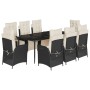 Set de comedor de jardín 9 pzas y cojines ratán sintético negro de , Conjuntos de jardín - Ref: Foro24-3213384, Precio: 1,00 ...