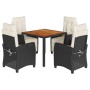 Set de muebles jardín 5 pzas con cojines ratán sintético negro de , Conjuntos de jardín - Ref: Foro24-3212901, Precio: 577,21...