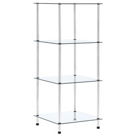 Estantería 4 niveles cristal templado transparente 40x40x100 cm en Librerías y estanterías | Comprar online en Foru.es